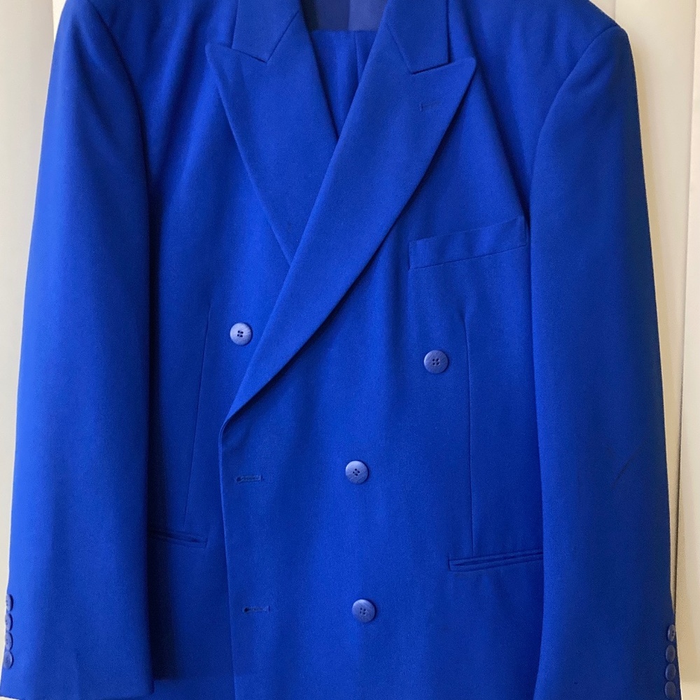 Double Breasted Blue Men's Suit by Venderbilt New With Tags 46R